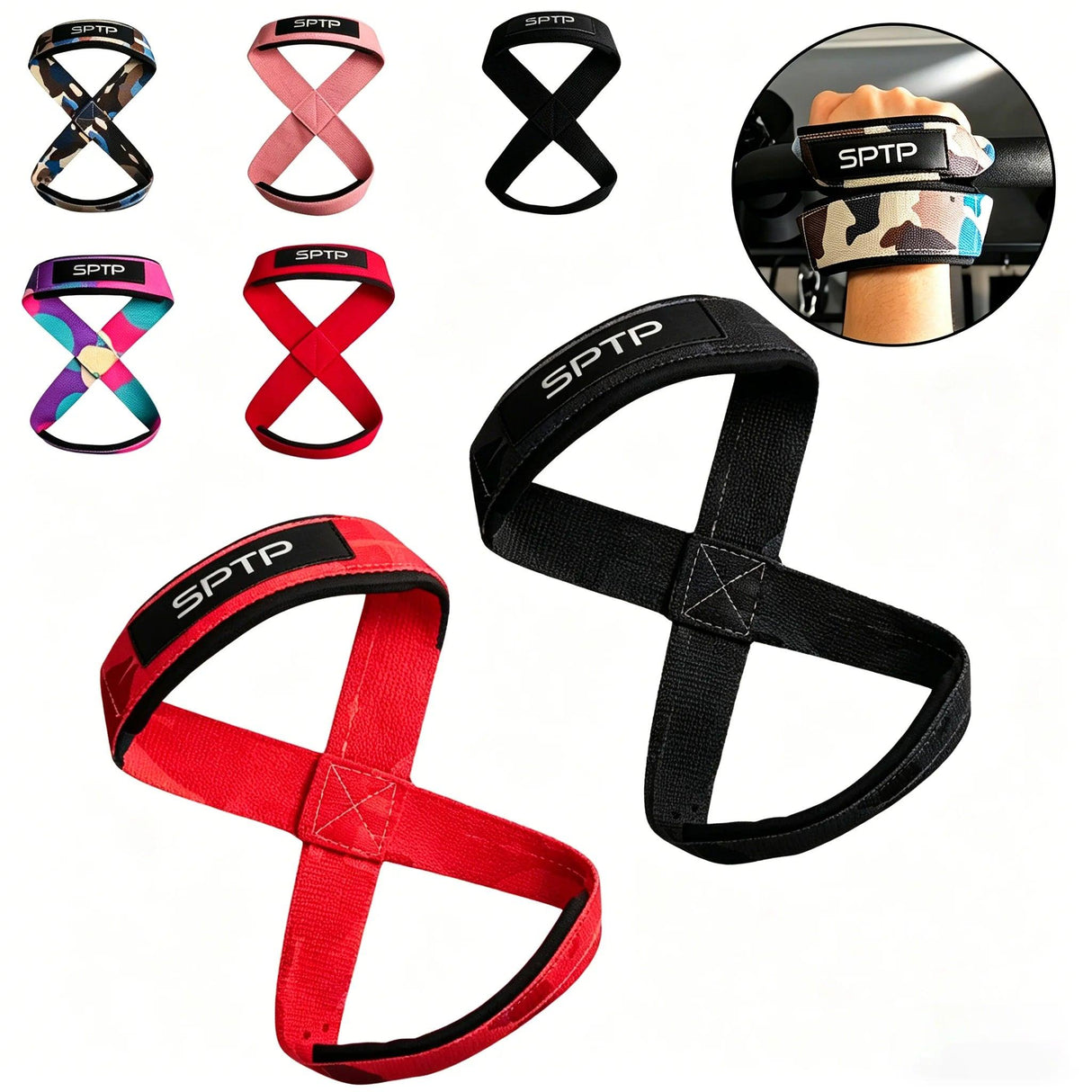 Straps Gym Figura 8 — Muñequeras Agarre Halterofilia y Crossfit