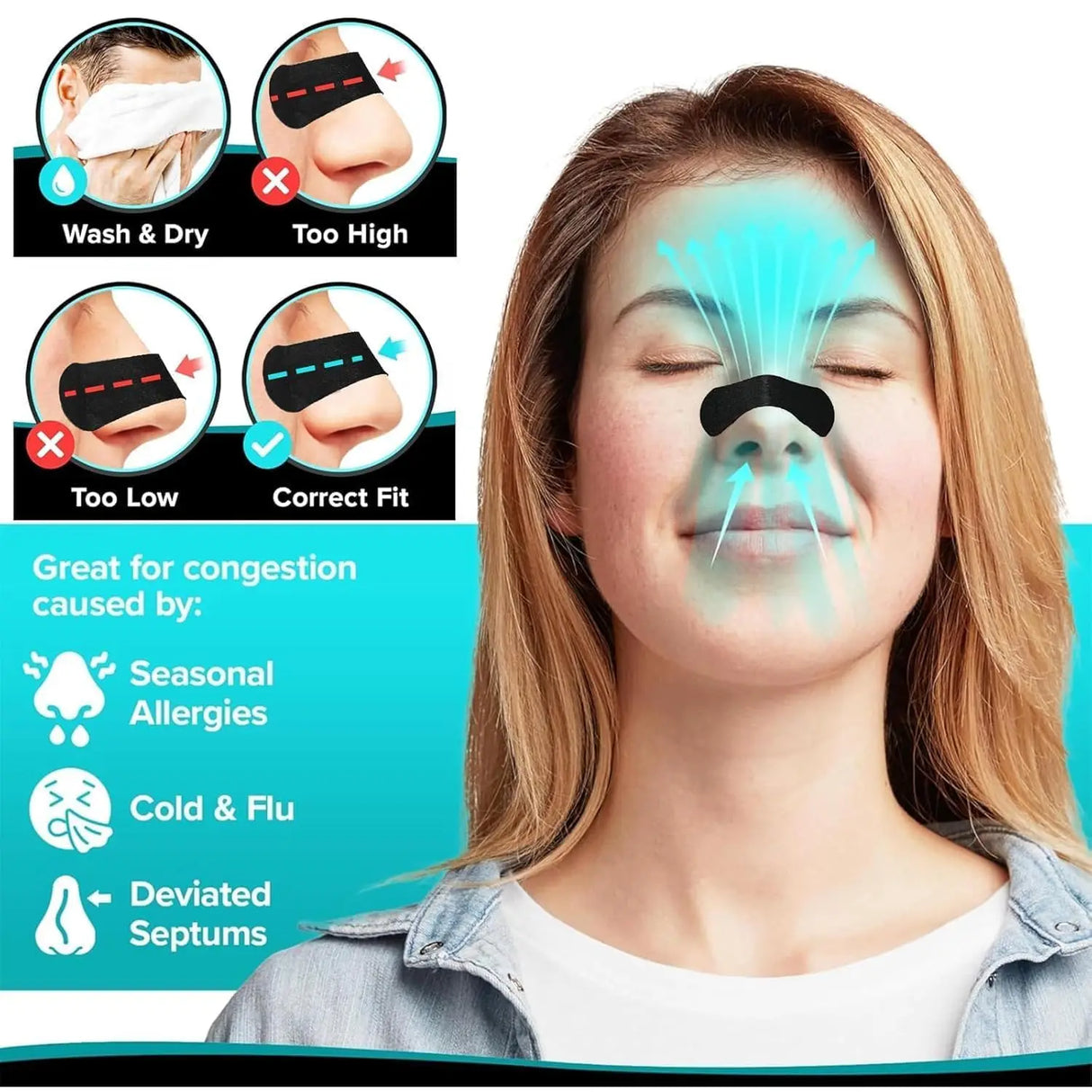 Tiras Nasales Deportivas — Antirroncidos y Respiración | Pack 30–150 uds